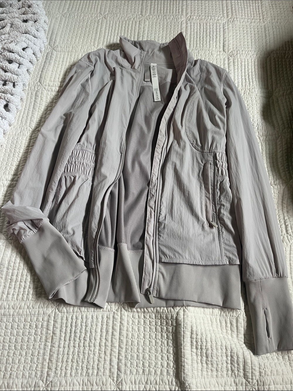 lululemon athletica Lightweight Bomber Jacket in Light Gray